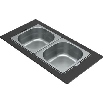   ELLECI - Tároló edény kétrészes gourmet 378 HPL kerettel - Inox