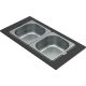 ELLECI- Tároló edény kétrészes gourmet 378 inox HPL kerettel