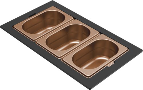 ELLECI - Tároló edény háromrészes gourmet 378 HPL kerettel - Bronz