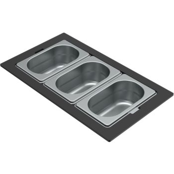   ELLECI - Tároló edény háromrészes gourmet 378 HPL kerettel - Inox