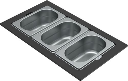 ELLECI- Tároló edény háromrészes gourmet 378 inox HPL kerettel 