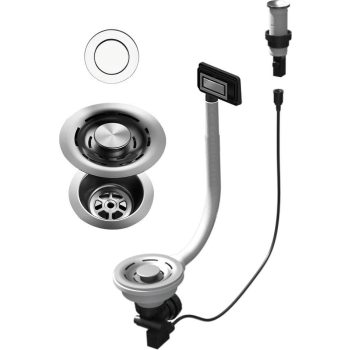   ELLECI - FLOW PRO (PUSH-CONTROL OPEN UP) automata dugókiemelő egymedencés mosogatókhoz - inox