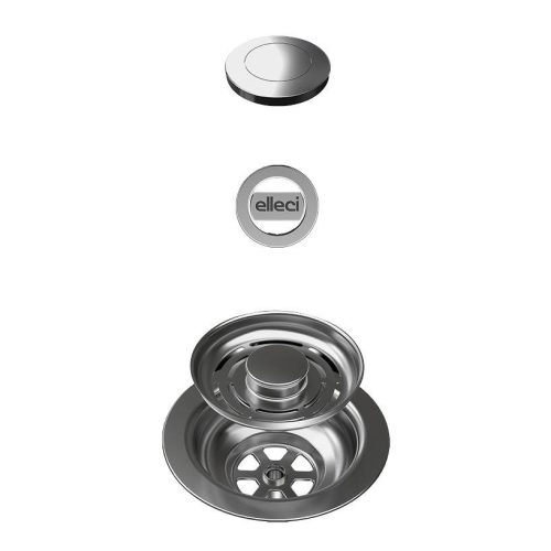 ELLECI - FLOW OPEN UP (nyomógombos) automata dugókiemelő egymedencés mosogatókhoz - inox