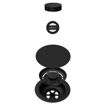   ELLECI - GHOST FLOW TWIST (tekerős) automata dugókiemelő egymedencés mosogatókhoz fekete színben