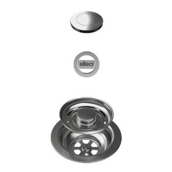   ELLECI - GHOST FLOW TWIST (tekerős) automata dugókiemelő egymedencés mosogatókhoz inox színben 