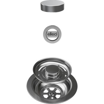   ELLECI - FLOW OPEN TWIST (tekerős) automata dugókiemelő egymedencés mosogatókhoz - inox