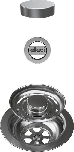 ELLECI - FLOW OPEN TWIST (tekerős) automata dugókiemelő egymedencés mosogatókhoz - inox