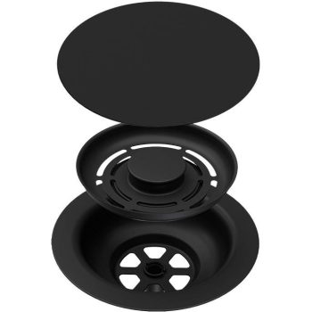   ELLECI - GHOST SYSTEM szűrőtakaró, szűrő és túlfolyó egymedencés mosogatókhoz - fekete