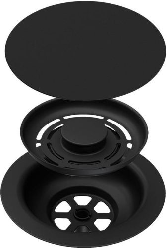 ELLECI - GHOST SYSTEM szűrőtakaró, szűrő és túlfolyó egymedencés mosogatókhoz - fekete