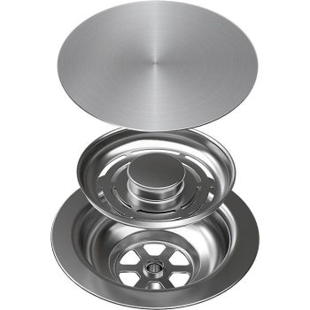   ELLECI - GHOST SYSTEM szűrőtakaró, szűrő és túlfolyó egymedencés mosogatókhoz - inox