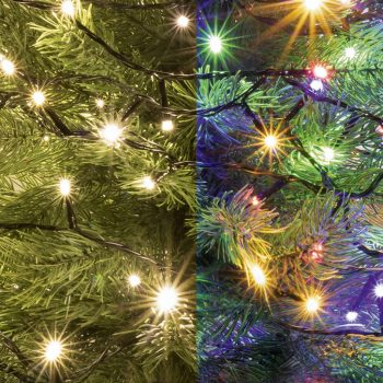   Home LED 105/WW/M LED-es DUAL COLOR fényfüzér, 7 m / 100 db melegfehér és színes LED, fekete vezeték, 5 fényprogram, hálózati adapter, kül- és beltéri kivitel