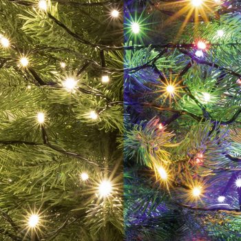   Home LED 205/WW/M LED-es DUAL COLOR fényfüzér, 14 m / 200 db melegfehér és színes LED, zöld vezeték, 5 fényprogram, hálózati adapter, kül- és beltéri kivitel
