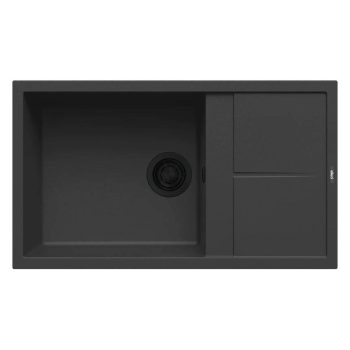   ELLECI - Gránit mosogatótálca Unico 410 G40 Nero fekete kiegészítőkkel