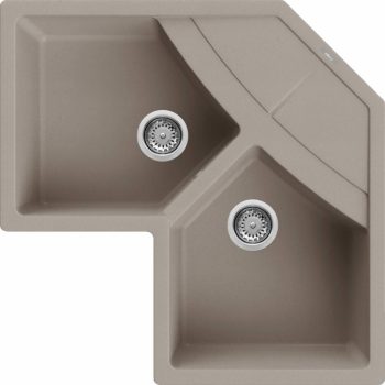   ELLECI - Gránit mosogatótálca Unico CORNER sarok G43 Tortora