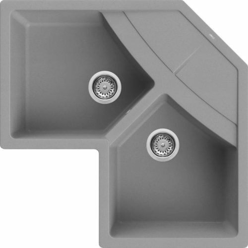 ELLECI - Gránit mosogatótálca Unico CORNER sarok G48 Cemento