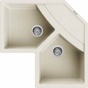   ELLECI - Gránit mosogatótálca Unico CORNER sarok G62 Bianco Antico