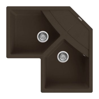   ELLECI - Gránit mosogatótálca Unico CORNER sarok G78 Espresso