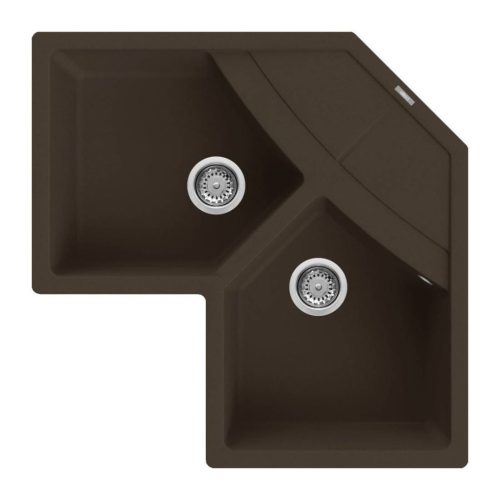 ELLECI - Gránit mosogatótálca Unico CORNER sarok G78 Espresso