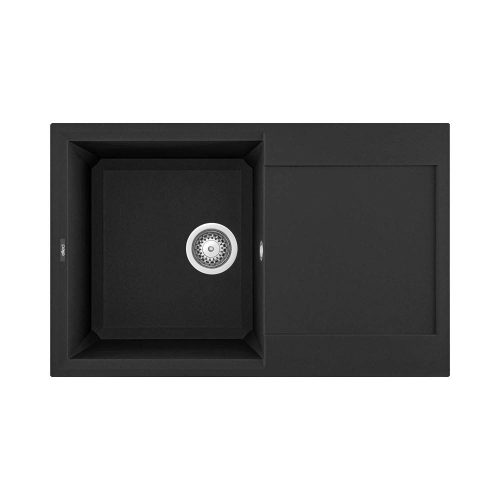 Elleci OUTLET - Mosogatótálca Easy 300 79x50 Granitek 1 m. +cseppt. Nero G40 - Szépséghibás termék!