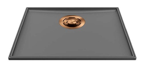 ELLECI- Mosogatótálca Essenza 50 46,2x38,2 Keratek K99 Dark Grey bronz tartozékokkal