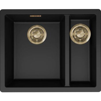   ELLECI- Mosogatótálca Zen 150 Keratek K86 Black arany tartozékokkal