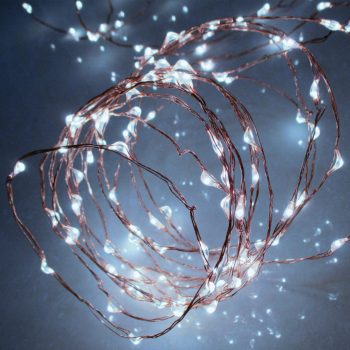   Home ML 160/WH micro LED-es fényfüzér, 15,9 m / 160 db hidegfehér micro LED, állófényű, vékony vezeték, hálózati adapter, kül- és beltéri kivitel
