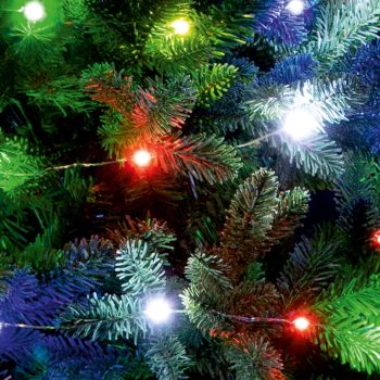   Home ML 50/M micro LED-es fényfüzér, 4,9 m / 50 db színes micro LED, állófényű, kapcsolható és időzíthető, átlátszó vezeték, elemes, beltéri kivitel