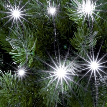   Home ML 50/WH micro LED-es fényfüzér, 4,9 m / 50 db hidegfehér micro LED, állófényű, kapcsolható és időzíthető, átlátszó vezeték, elemes, beltéri kivitel