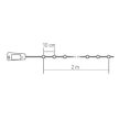 Home MLD 20/WW micro LED-es fényfüzér, 2 m / 20 db melegfehér micro LED, állófényű, átlátszó vezeték, gombelemes, dugó alakú elemtartó, beltéri kivitel