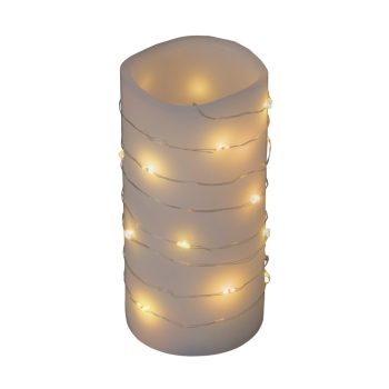   Home MLF 26/WW micro LED-es fényfüzér, 2 m / 20 db melegfehér micro LED, állófényű, átlátszó vezeték, időzíthető, gombelemes, lapos elemtartó, beltéri kivitel