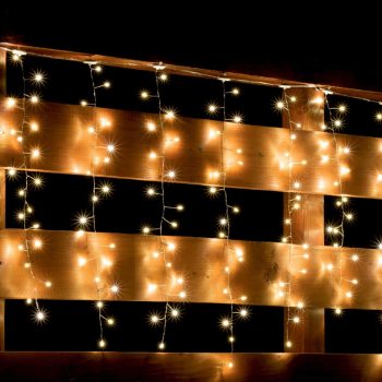   Home MLF 300/WW micro LED-es cluster fényfüggöny, 3x0,5 m / 300 db melegfehér micro LED, 8 fényprogram, távirányító, hálózati adapter, kül- és beltéri kivitel