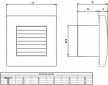 Aerauliqa QA-150T BB ventilátor automata előlapzárással, utószellőztető funkcióval