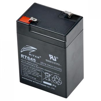   Ritar RT 645 ólomakkumulátor, 6V/4,5 Ah, 5 éves élettartam, zárt konstrukció