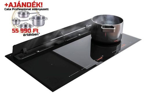 SIRIUS - Beépíthető indukciós főzőlap beépített elszívóval S-DDH5 + CATA PROFESSIONAL edényszett