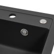 Nia szögletes egy medencés gránit mosogató szifonnal fekete