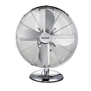   Techwood TVI-335 fém asztali ventilátor, 30 cm-es lapátátmérő, 45 W, 3 sebesség, oszcillálás, hálózati tápellátás