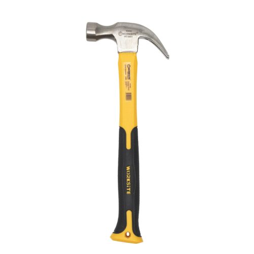 WORKSITE WT3003 szöghúzó karmos kalapács, 500g, üvegszálas nyél, csúszásgátló markolat