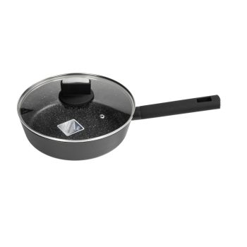   Zilan ZLN0874 Spotty Chef magasfalú serpenyő fedővel, 24 cm, 2,4 literes, tapadásmentes bevonat